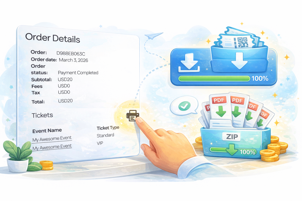 Tickera solutions - bulk download