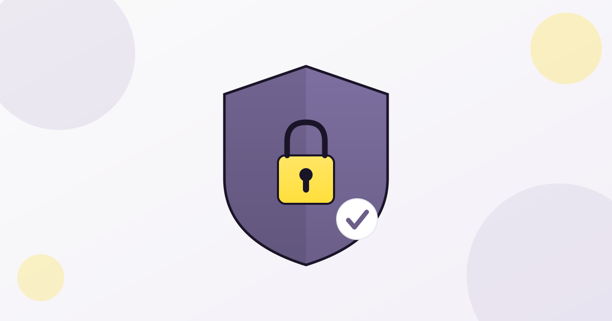 Illustration of a shield and lock representing WordPress security for events