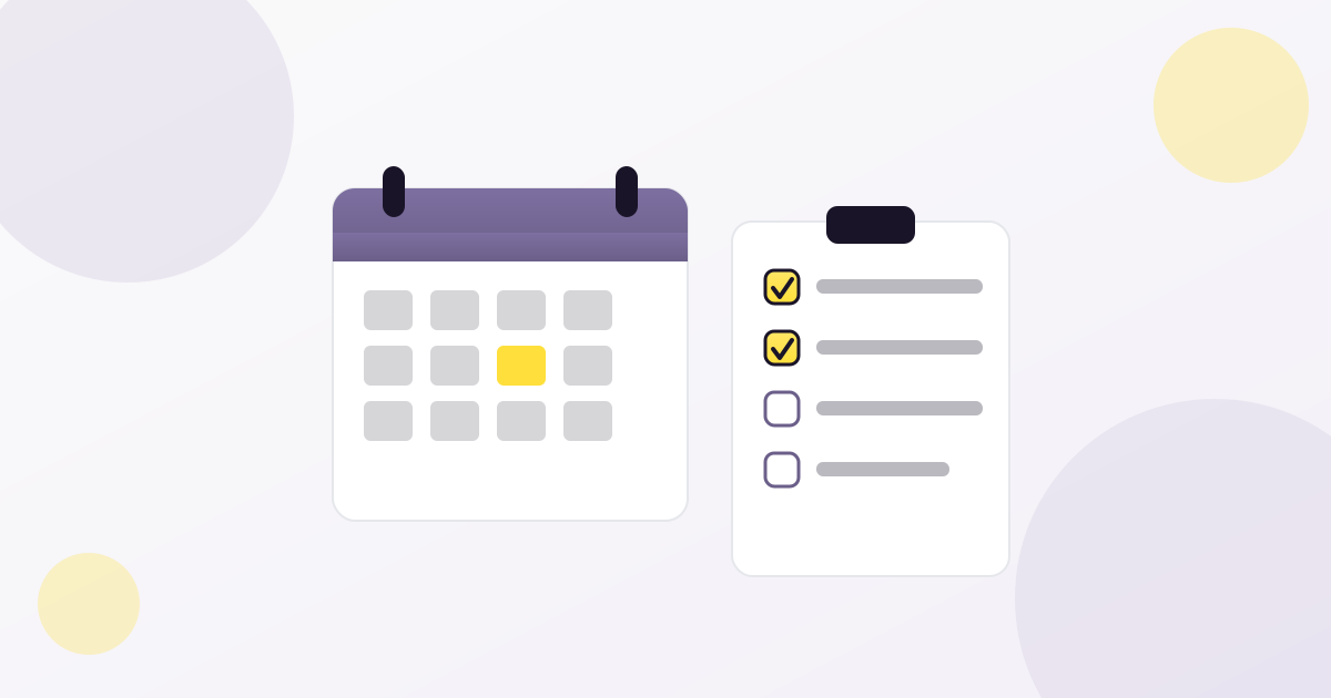Illustration of a calendar and checklist for organizing a successful event